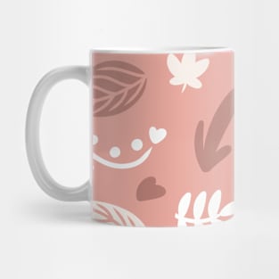 Cute Pink Leaf Nature Pattern Mug